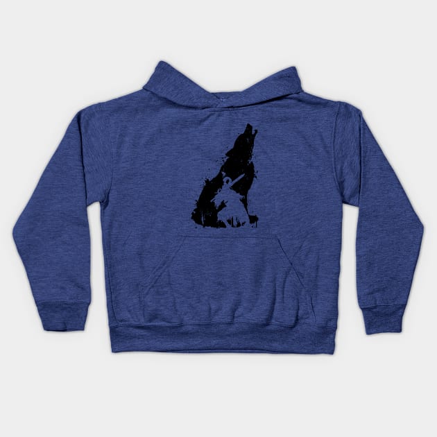 Walker of Abyss Black (Silhouette) Kids Hoodie by Taki93